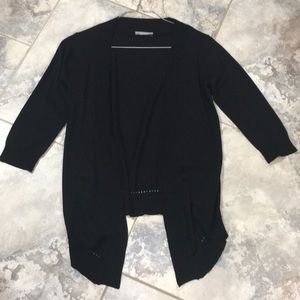 Open front high-low cardigan